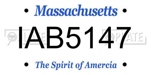 IAB5147 Massachusetts License Plate