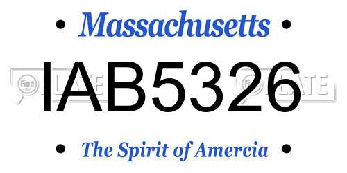 IAB5326 Massachusetts License Plate