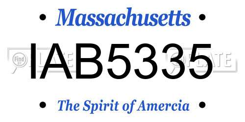 IAB5335 Massachusetts License Plate