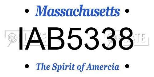 IAB5338 Massachusetts License Plate