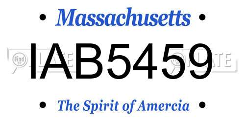 IAB5459 Massachusetts License Plate