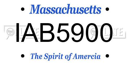 IAB5900 Massachusetts License Plate