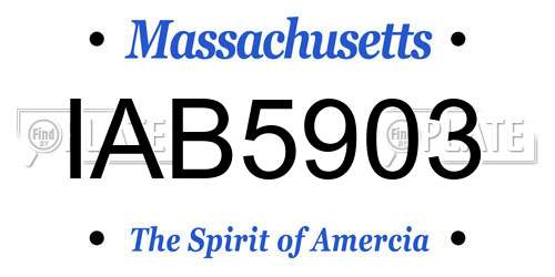 IAB5903 Massachusetts License Plate