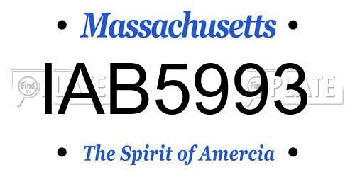 IAB5993 Massachusetts License Plate