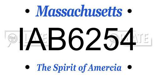 IAB6254 Massachusetts License Plate
