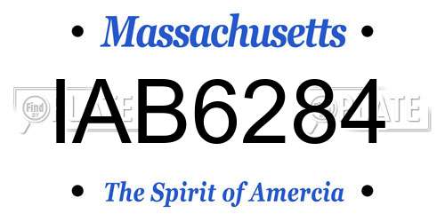 IAB6284 Massachusetts License Plate