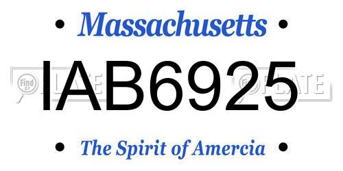 IAB6925 Massachusetts License Plate