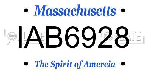 IAB6928 Massachusetts License Plate
