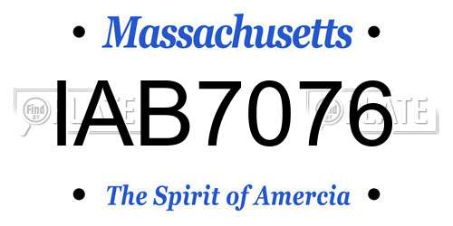 IAB7076 Massachusetts License Plate