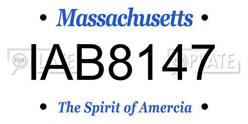 IAB8147 Massachusetts License Plate
