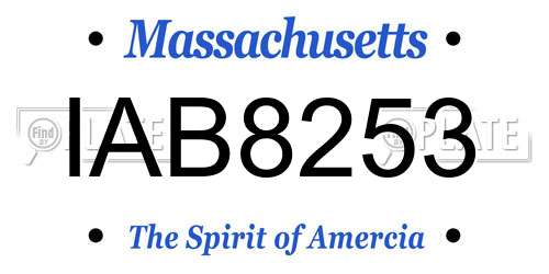 IAB8253 Massachusetts License Plate