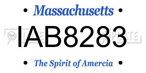 IAB8283 Massachusetts License Plate
