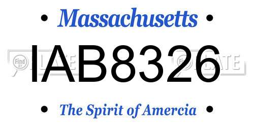 IAB8326 Massachusetts License Plate