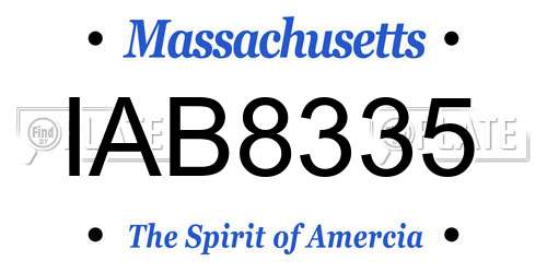 IAB8335 Massachusetts License Plate