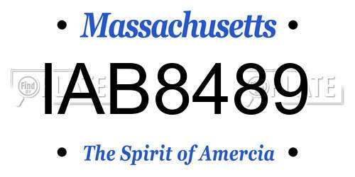 IAB8489 Massachusetts License Plate