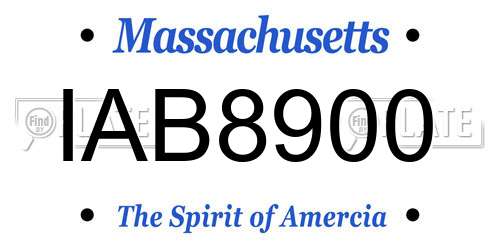 IAB8900 Massachusetts License Plate