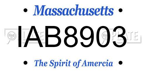 IAB8903 Massachusetts License Plate