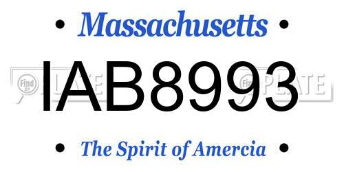 IAB8993 Massachusetts License Plate