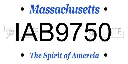 IAB9750 Massachusetts License Plate