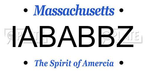 IABABBZ Massachusetts License Plate