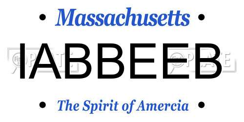 IABBEEB Massachusetts License Plate