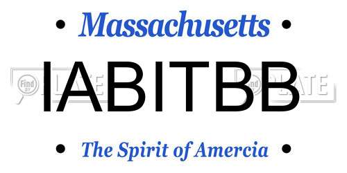 IABITBB Massachusetts License Plate