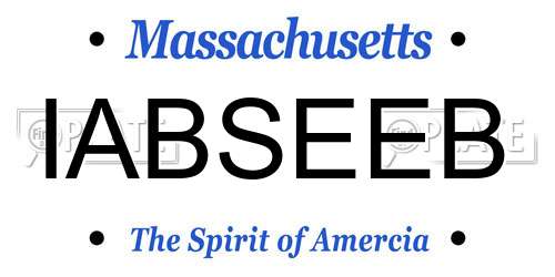 IABSEEB Massachusetts License Plate