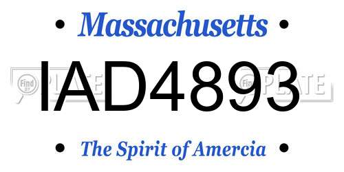 IAD4893 Massachusetts License Plate
