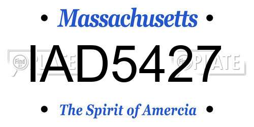 IAD5427 Massachusetts License Plate