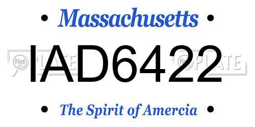 IAD6422 Massachusetts License Plate