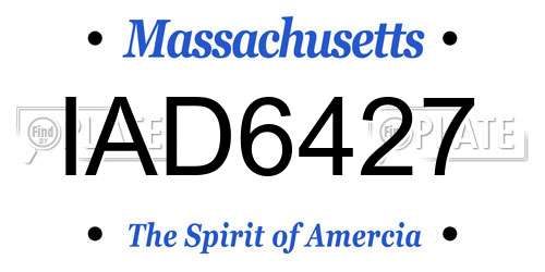 IAD6427 Massachusetts License Plate