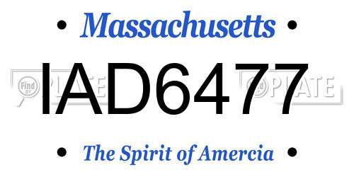 IAD6477 Massachusetts License Plate