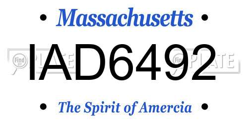 IAD6492 Massachusetts License Plate