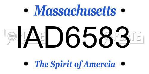 IAD6583 Massachusetts License Plate