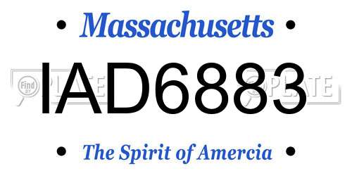 IAD6883 Massachusetts License Plate