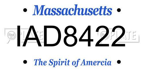 IAD8422 Massachusetts License Plate