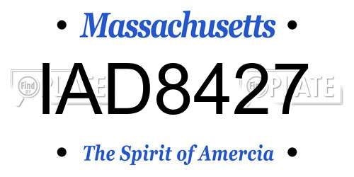 IAD8427 Massachusetts License Plate