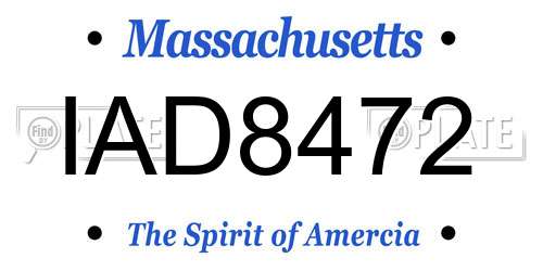 IAD8472 Massachusetts License Plate