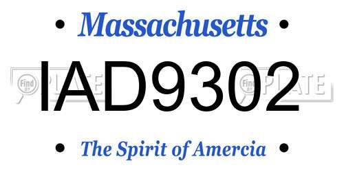 IAD9302 Massachusetts License Plate
