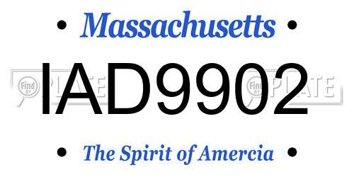 IAD9902 Massachusetts License Plate