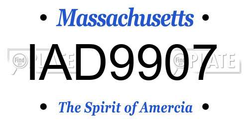 IAD9907 Massachusetts License Plate