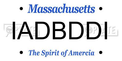 IADBDDI Massachusetts License Plate