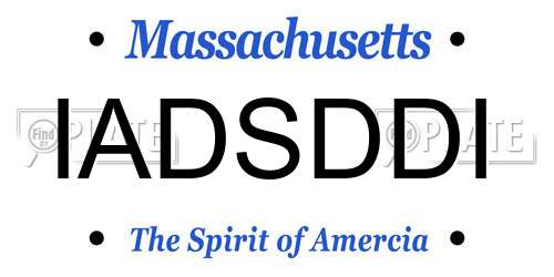 IADSDDI Massachusetts License Plate