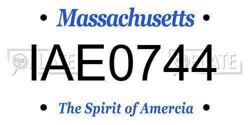 IAE0744 Massachusetts License Plate
