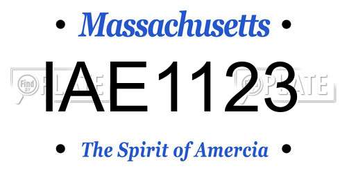 IAE1123 Massachusetts License Plate