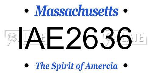 IAE2636 Massachusetts License Plate