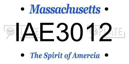 IAE3012 Massachusetts License Plate