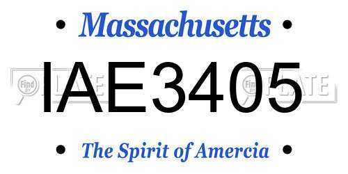 IAE3405 Massachusetts License Plate
