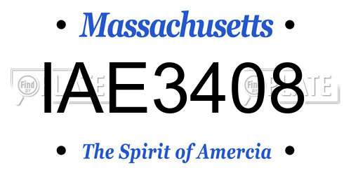 IAE3408 Massachusetts License Plate