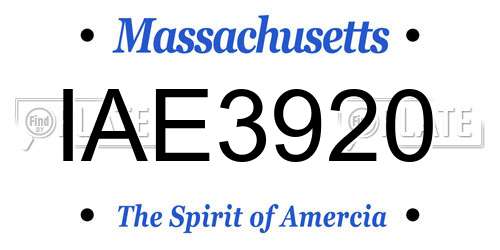 IAE3920 Massachusetts License Plate